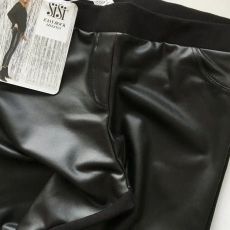 Sisi Leggings Easy Rock eco pelle nero Y534SI S34 - Passarelli Biancheria