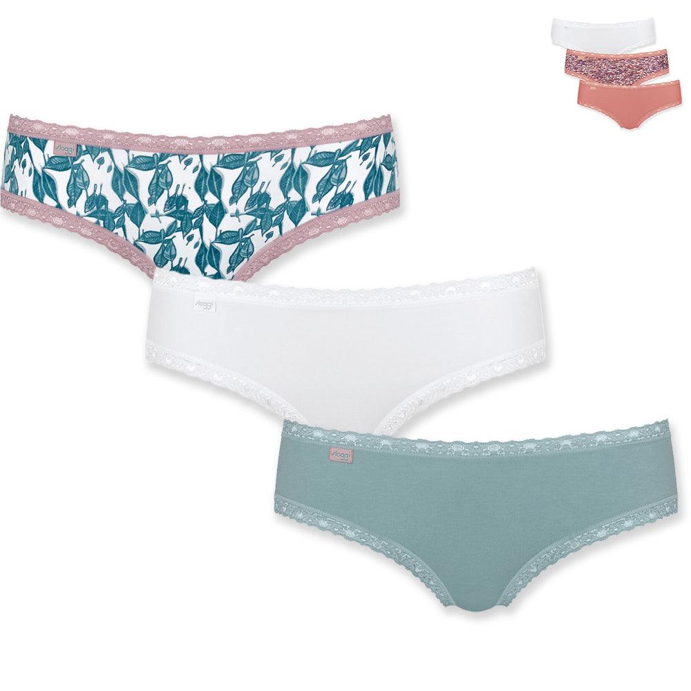Sloggi Donna 24/7 Weekend Hipster C3P 3 Slip Hipster S10 - Varie Fantasie - Passarelli Biancheria