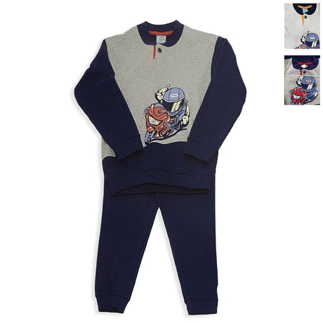 Soffici Colori Pigiama Invernale da Bimbo in Caldo Cotone Felpina D20 - Passarelli Biancheria