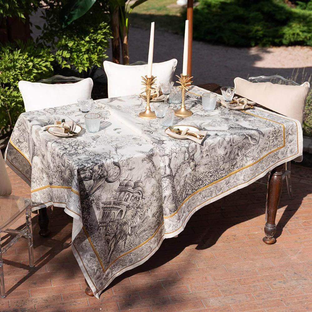 Tessitura Toscana Telerie Table Tischdecke aus 100 % reinem Tantra