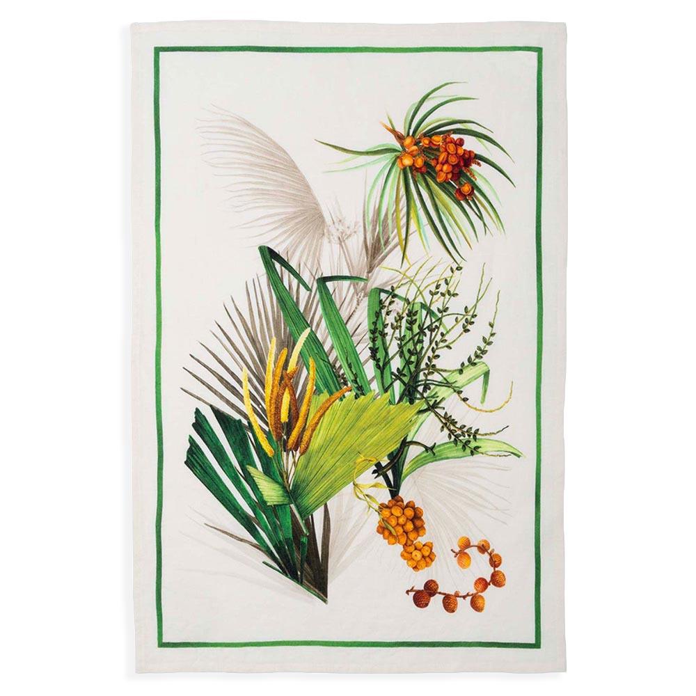 Tessitura Toscana Telerie Canovaccio Strofinaccio in lino stampa Oasi Verde D12 - Passarelli Biancheria