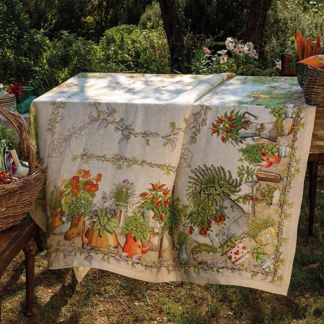 Tessitura Toscana Telerie Tovaglia da Tavola in 100% Puro lino Balcon Potag - Passarelli Biancheria