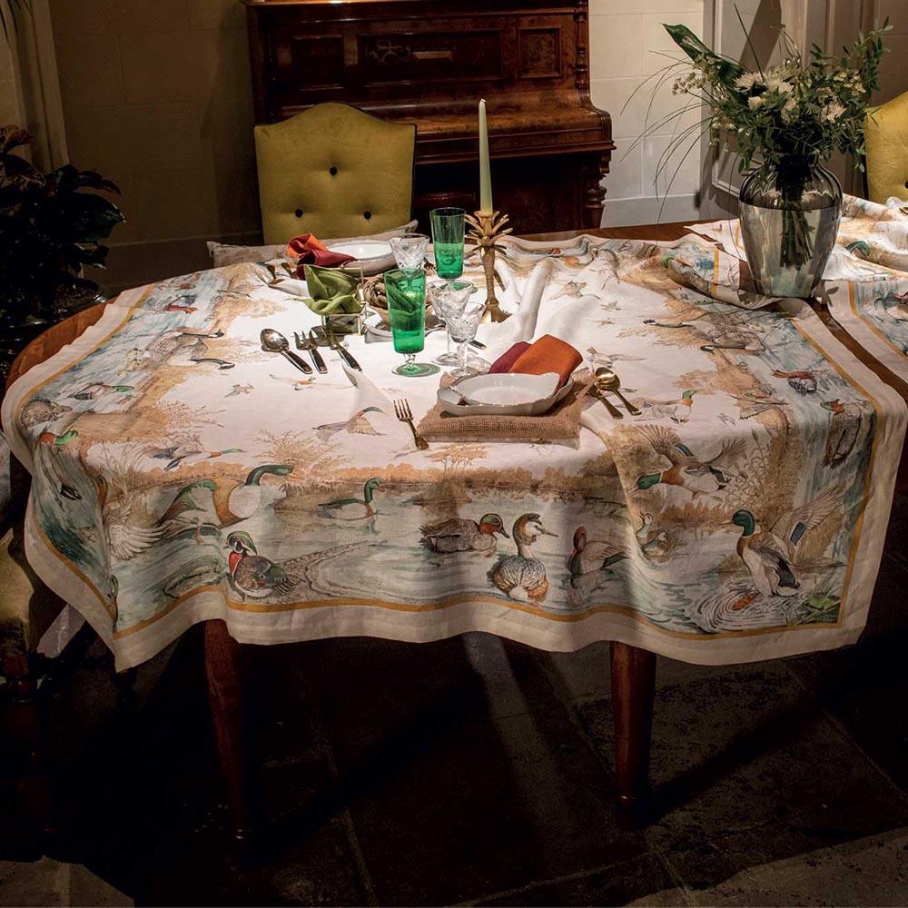 Tessitura Toscana Telerie Tovaglia da Tavola in 100% Puro lino Laguna - Varie Dimensioni - Passarelli Biancheria