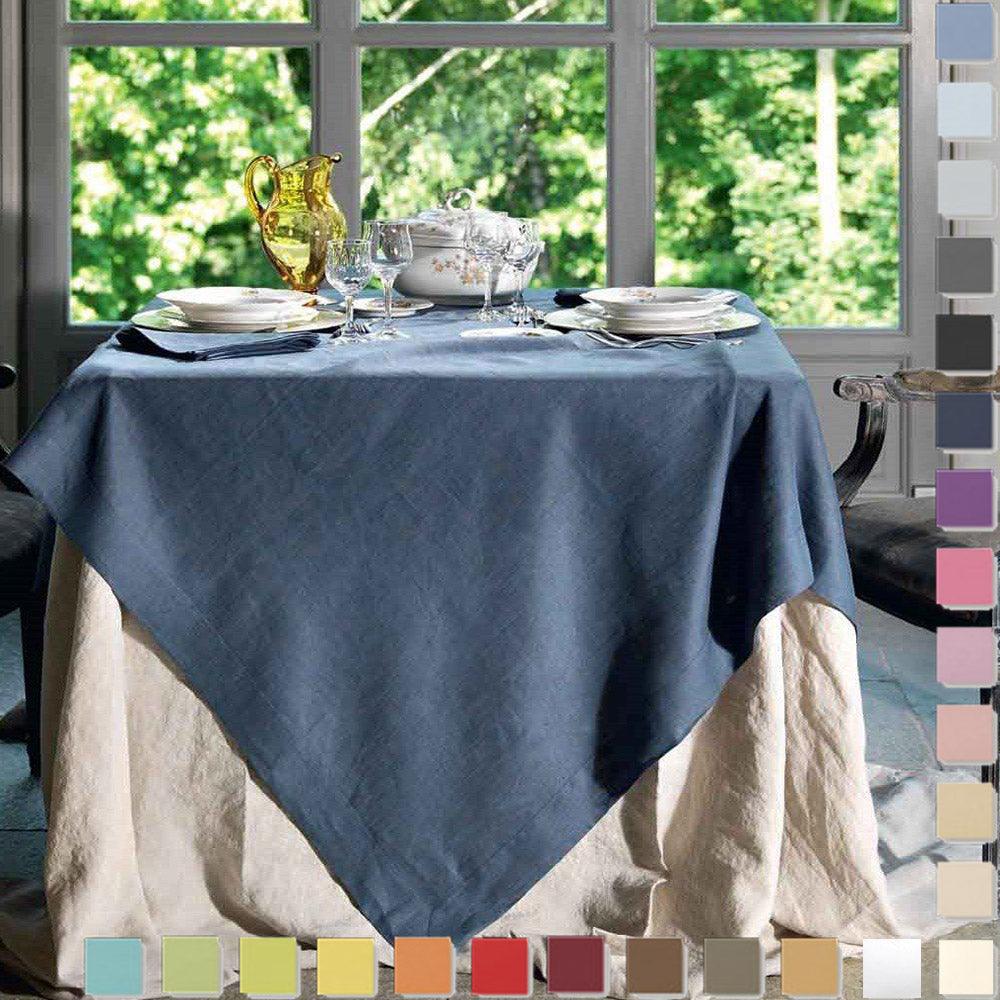 Tessitura Toscana Telerie Tovaglia in Puro Lino Tinta Unita Tiziano - Varie Dimensioni - Passarelli Biancheria