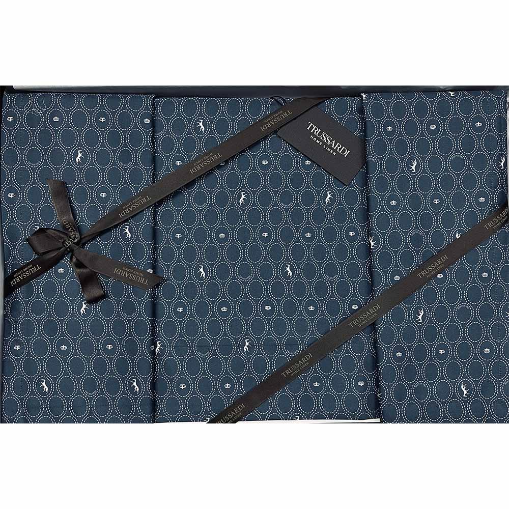 Trussardi Home Completo Lenzuola Matrimoniale Royal Grayhound S220 - Passarelli Biancheria