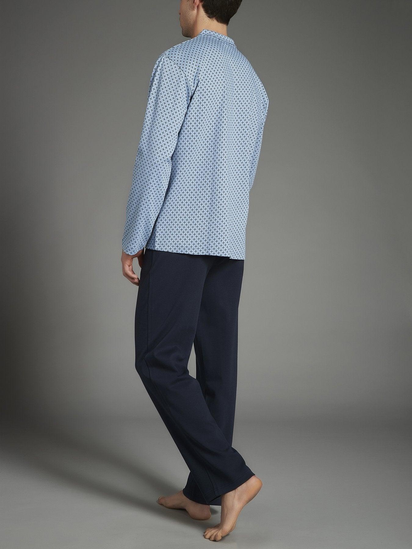 Ragno Pigiama Invernale da Uomo in Caldo Cotone Aperto con Collo U349N7 S37 - Passarelli Biancheria