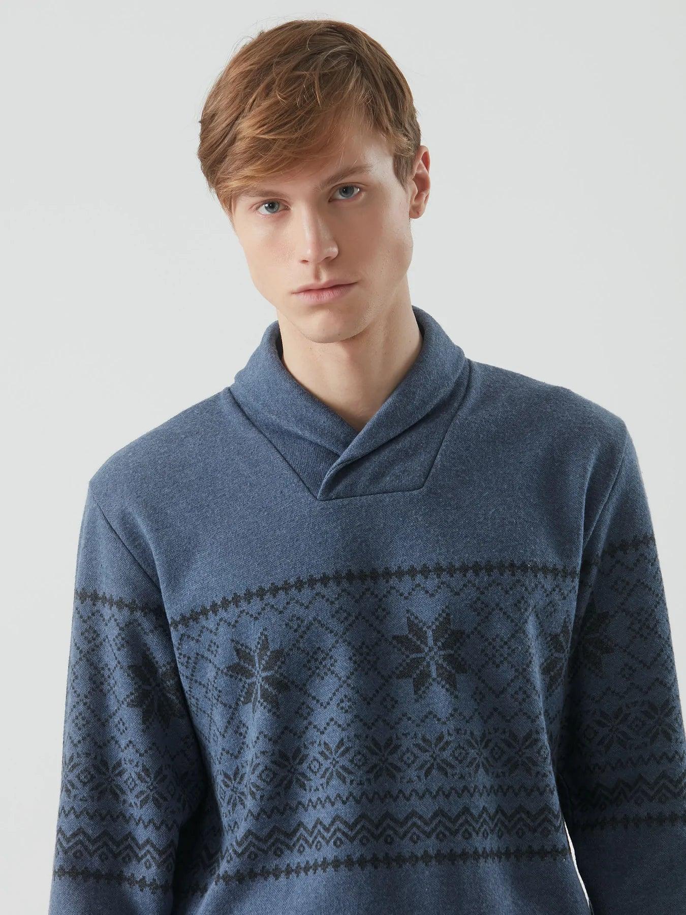 Ragno Pigiama Invernale da Uomo con Collo a Scialle U594NU S40 - Passarelli Biancheria