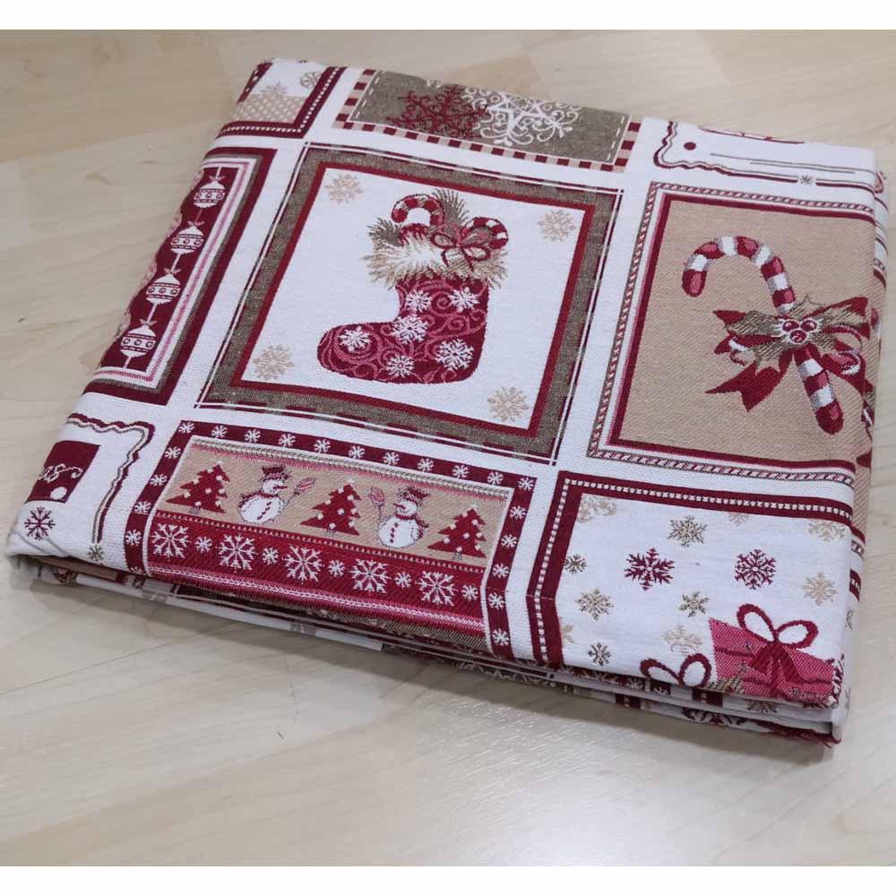 Via Roma 60 Copritavolo in Gobelin Natalizio Rosso - Varie Dimansioni - Passarelli Biancheria