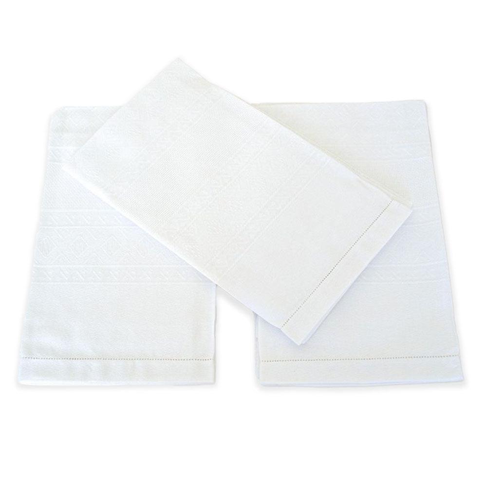 Vittoria Confezioni di 6 Ospiti in Puro Cotone colore Bianco D44 - Passarelli Biancheria