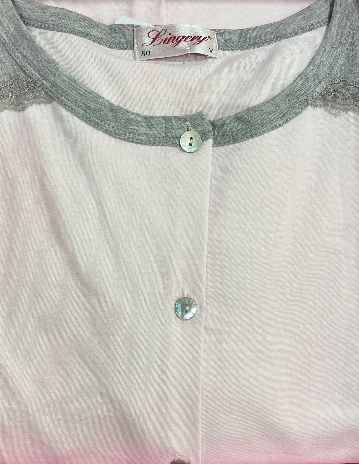 Lingery Camicia da Notte Maniche Lunghe in Jersey di Puro Cotone Clinica 9025 S32 - Passarelli Biancheria