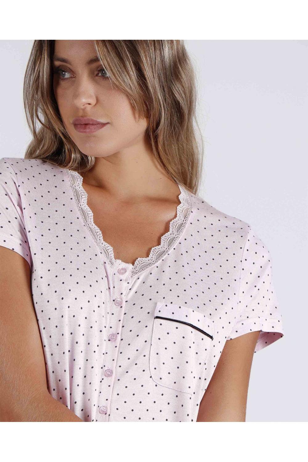 Admas Camicia da Notte Maniche Corte in Viscosa 51589 S30 - Passarelli Biancheria