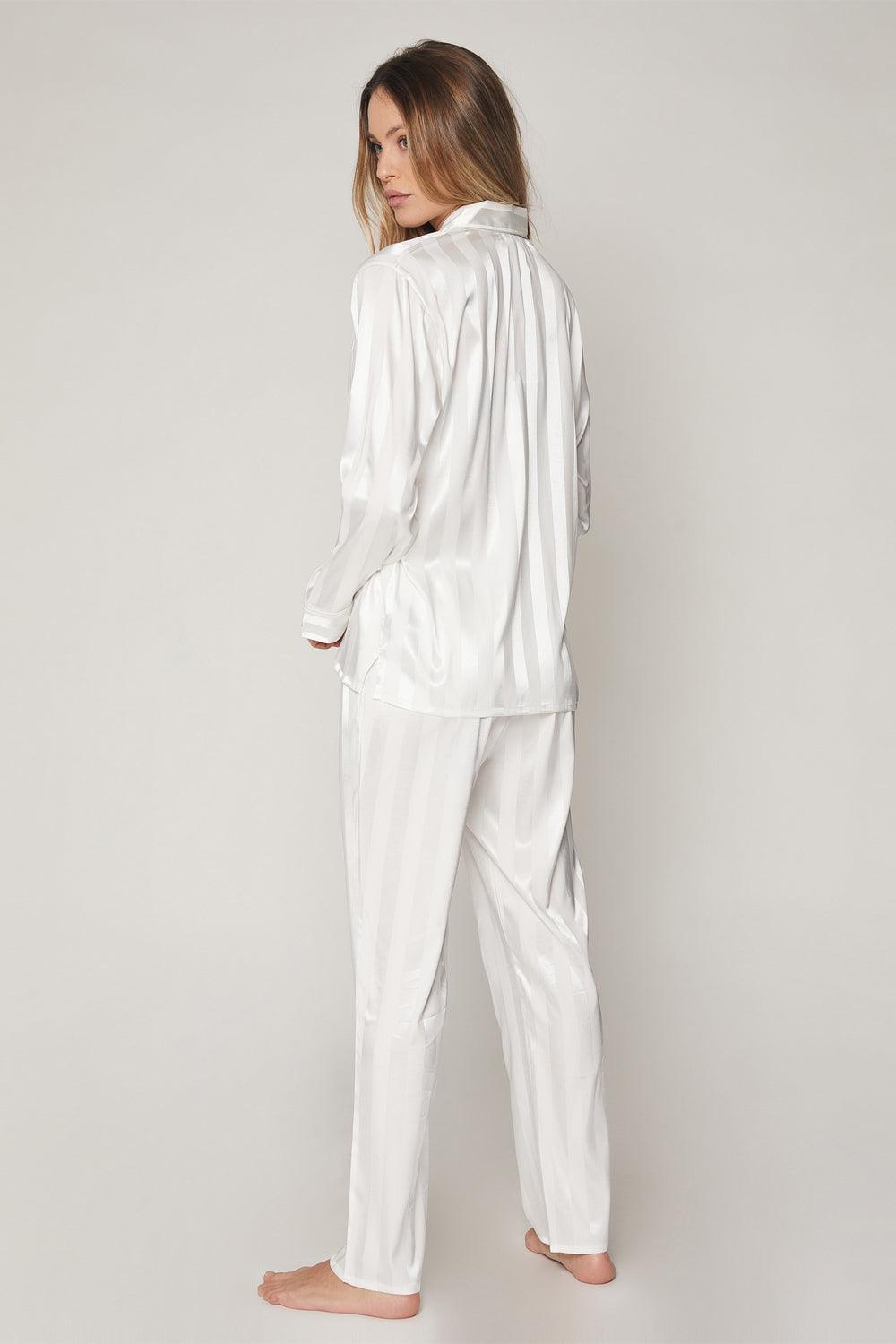 Admas Pigiama da Donna in Raso effetto Seta Aperto Avanti 55838 S32 - Passarelli Biancheria