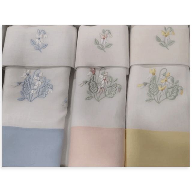 Broderie Confezione 3+3 Asciugamani Puro Lino Mammole S120 - Passarelli Biancheria