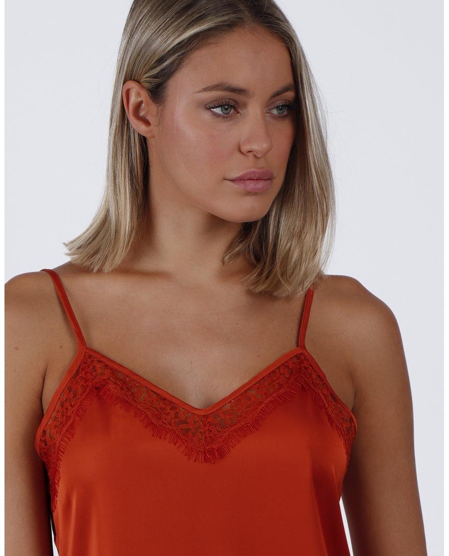 Admas Canotta Raso con profilo in Pizzo 43491 S17 - Passarelli Biancheria