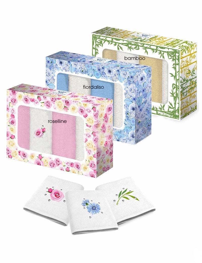 Caleffi Confezione 4 Lavette in Spugna con Ricamo D70 - Passarelli Biancheria