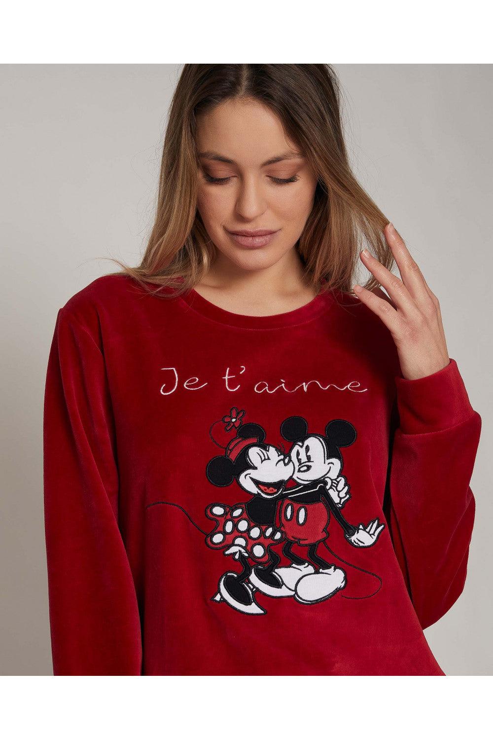 Pigiama Invernale da Donna in Velluto Mickey & Minnie 55963 S36 - Passarelli Biancheria