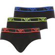 Emporio Armani Slip Uomo Set 3 Slip Elastico Logo Nero Fluo 21320 S37 - Passarelli Biancheria