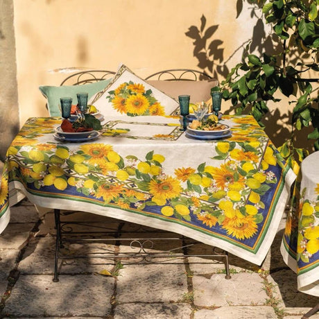 Tessitura Toscana Telerie Tovaglia da Tavola in 100% Puro lino Etruscan Garden - Passarelli Biancheria