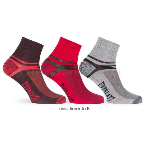 Everlast Set 3 Paia Calzini Corti Uomo in Cotone Elastico EV298 S10 - Passarelli Biancheria