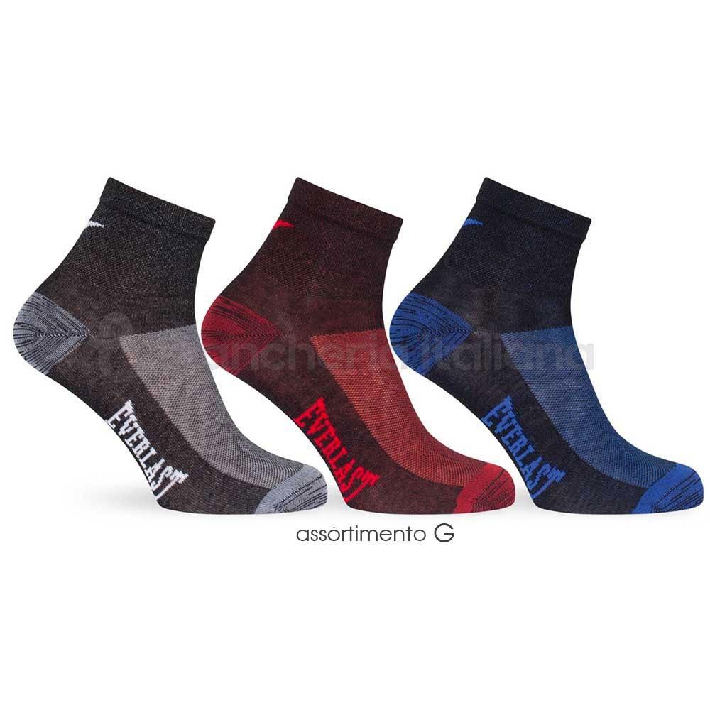 Everlast Set 3 Paia Calzini Corti Uomo in Cotone Elastico EV297 S10 - Passarelli Biancheria
