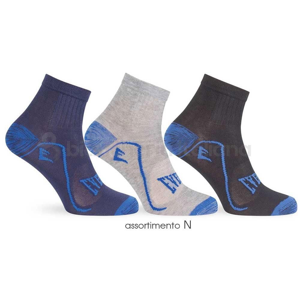Everlast Set 3 Paia Calzini Corti Uomo in Cotone Elastico EV297 S10 - Passarelli Biancheria