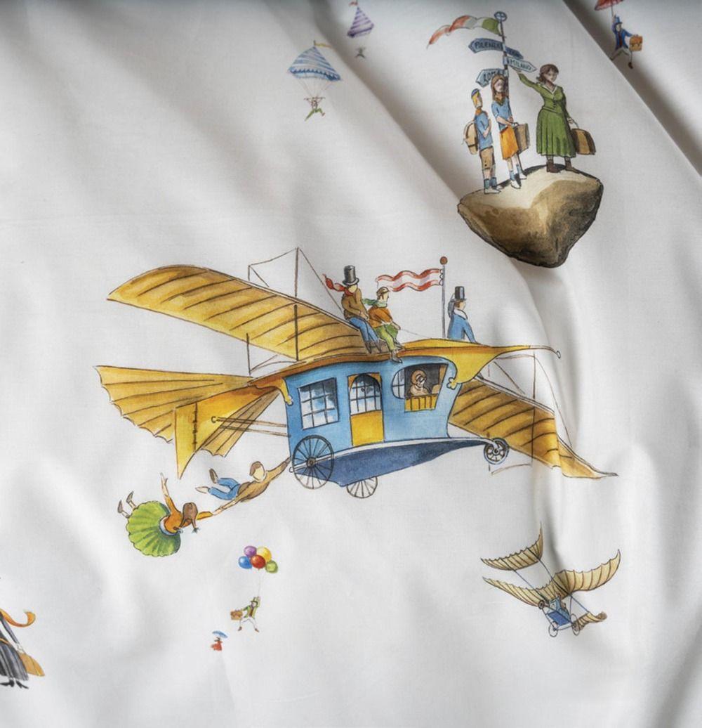 Tessitura Toscana Telerie Completo Lenzuola Flyby Paesaggi - Varie Dimensioni - Passarelli Biancheria