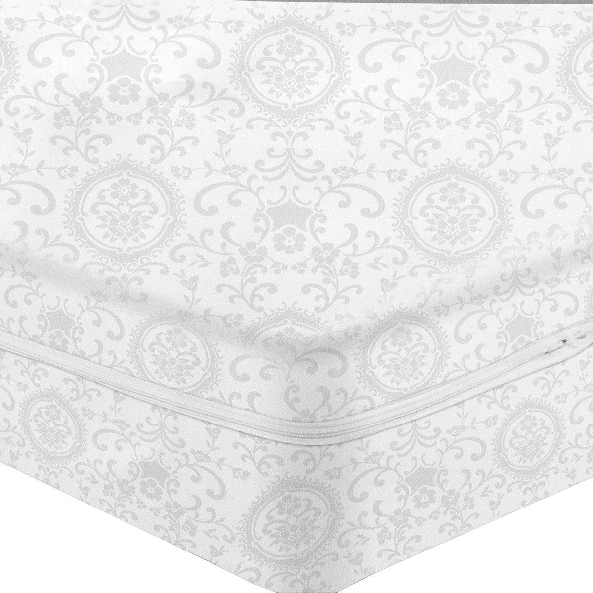 Fodera Coprimaterasso in Cotone Damasco con cerniera - Varie Dimensioni - Passarelli Biancheria