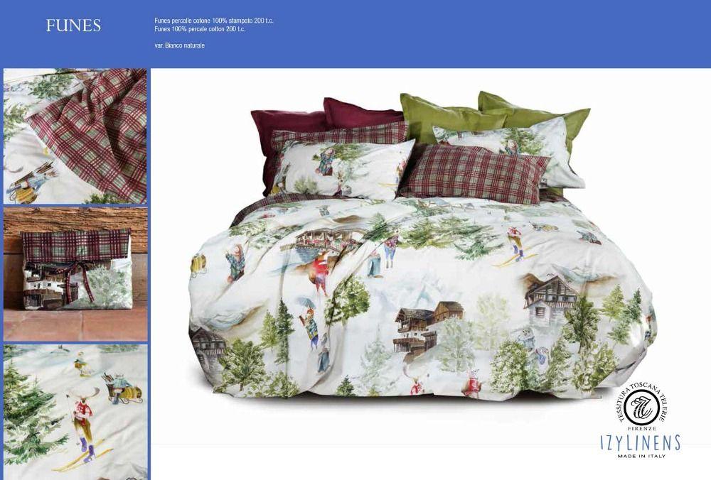 Tessitura Toscana Telerie Parure Copripiumino Funes Baita - Varie Dimensioni - Passarelli Biancheria