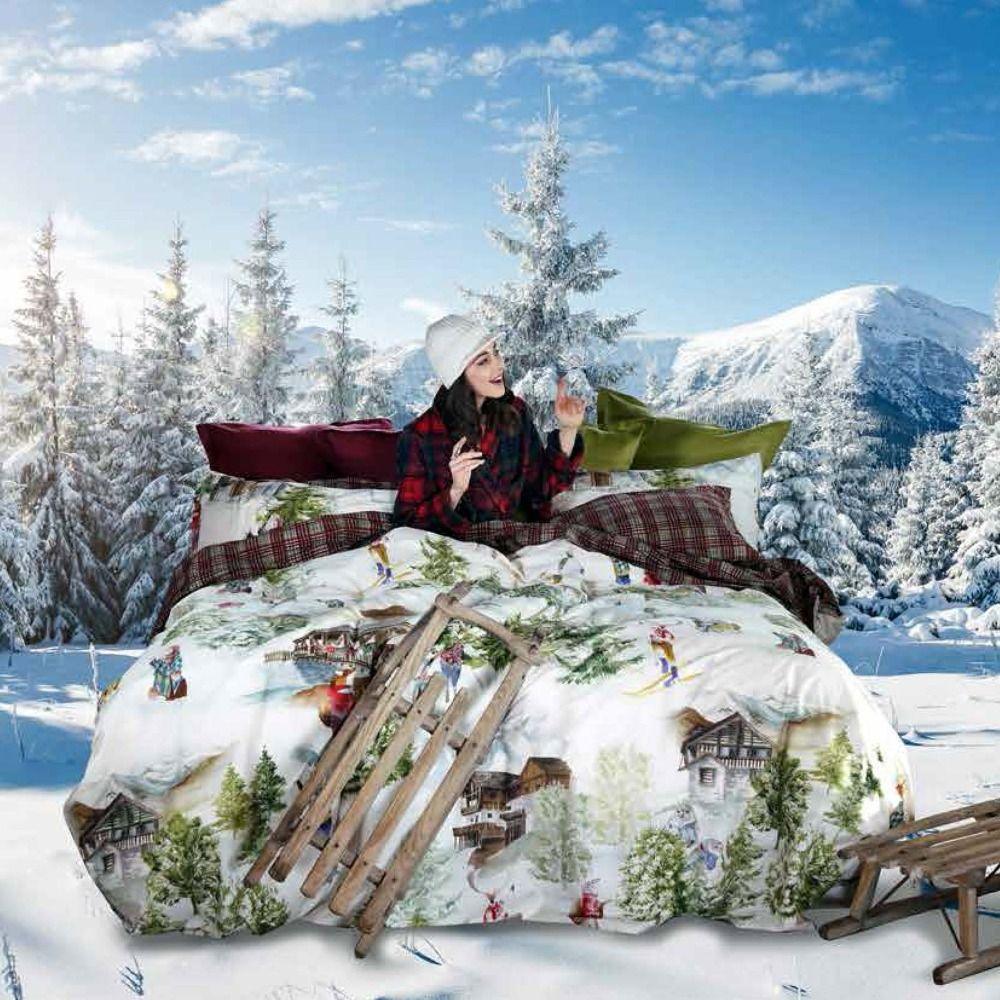 Tessitura Toscana Telerie Parure Copripiumino Funes Baita - Varie Dimensioni - Passarelli Biancheria