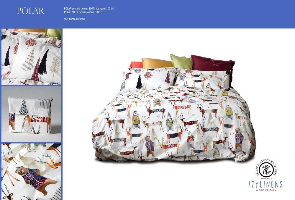 Tessitura Toscana Telerie Parure Copripiumino Polar Renne - Varie Dimensioni - Passarelli Biancheria