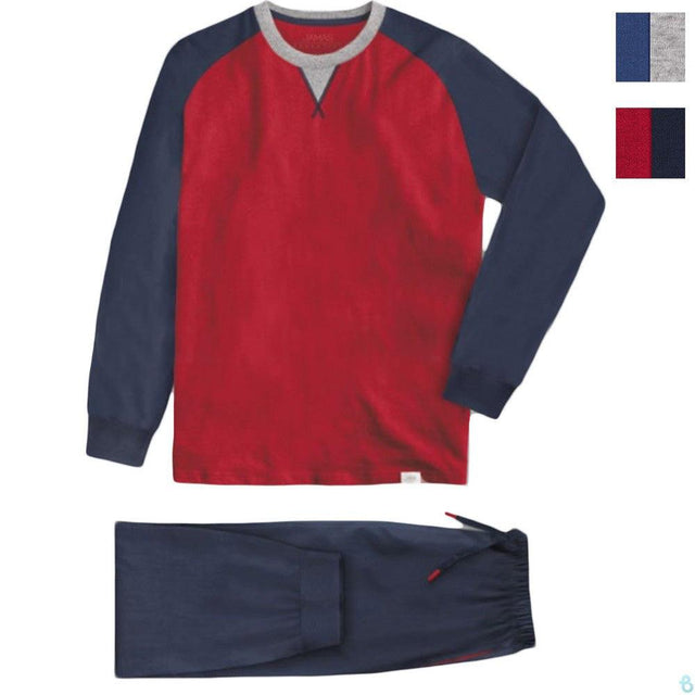 Jamas Pigiama Uomo Cotone Leggero Maniche Lunghe EJ2034 S40 - Passarelli Biancheria