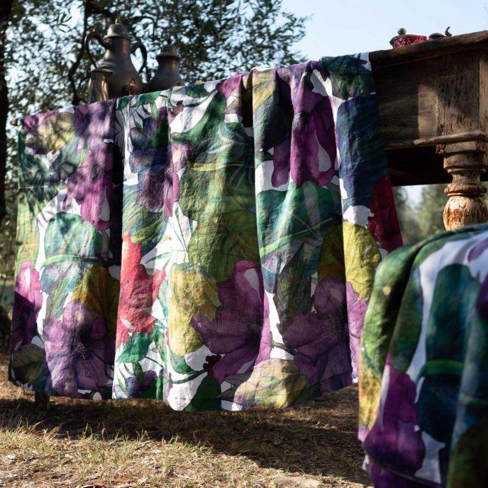 Tessitura Toscana Telerie Tovaglia da Tavola Rotonda in 100% Canapa Karkade - Passarelli Biancheria