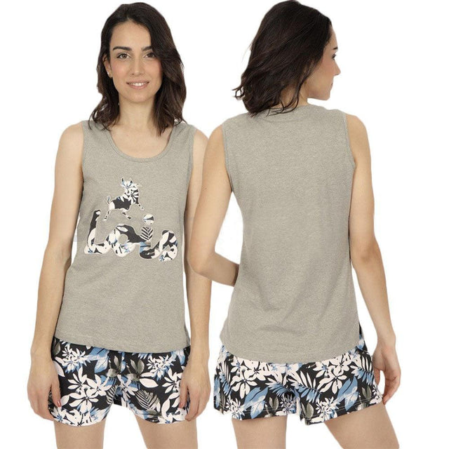 Lois Pigiama da Donna con Pantalone Corto e Maglia a Canottiera 54521 S20 - Passarelli Biancheria
