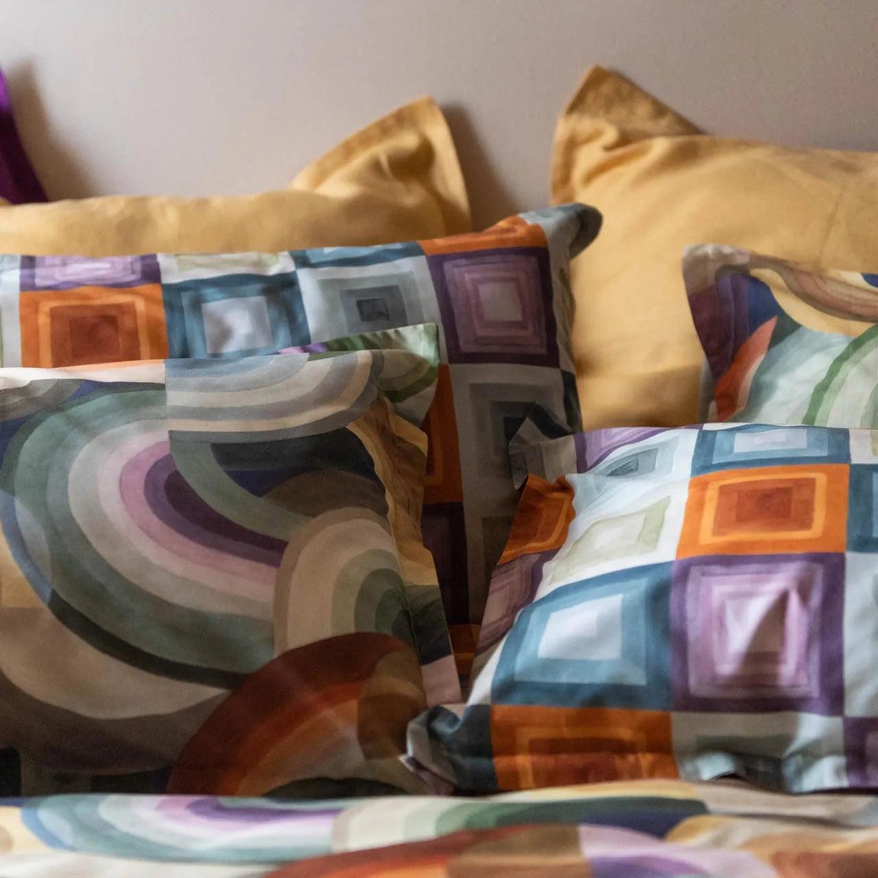 Toscana Telerie Completo Lenzuola Matrimoniale Loop Cerchi B230 - Passarelli Biancheria