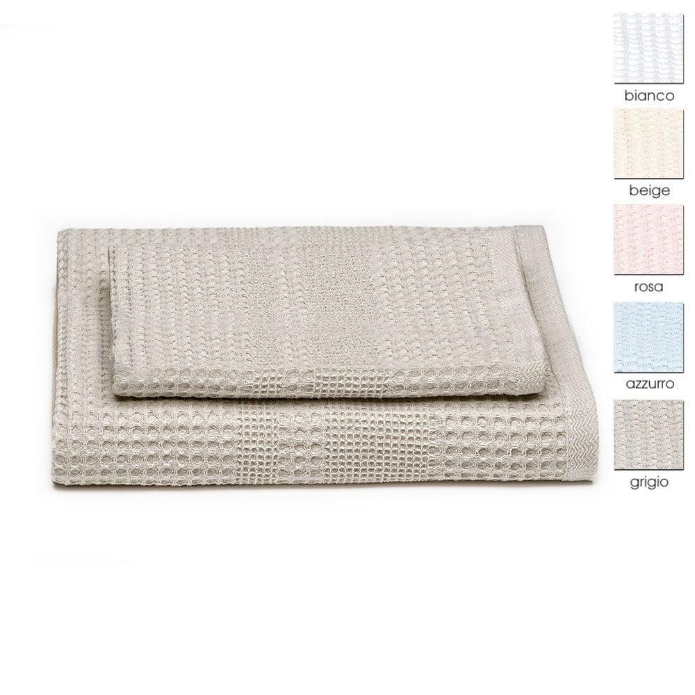 Maè Via Roma 60 Set 1+1 Asciugamano in Cotone a Nido d'ape Incas D76 - Passarelli Biancheria