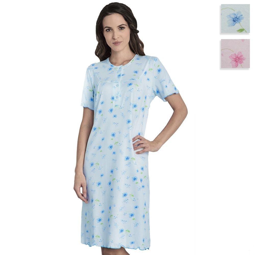 Lingery Camicia da Notte Maniche Corte in Jersey di Puro Cotone 9571 S25 - Passarelli Biancheria