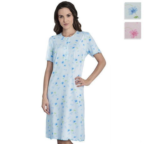 Lingery Camicia da Notte Maniche Corte in Jersey di Puro Cotone 9571 S25 - Passarelli Biancheria
