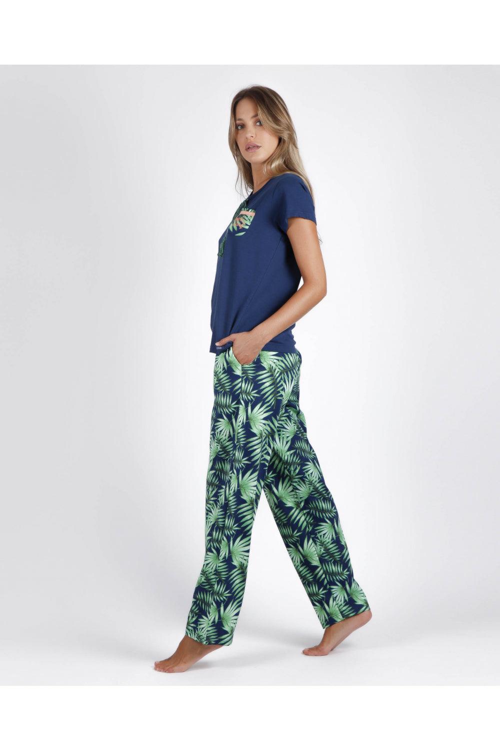 Admas Pigiama Estivo da Donna Maniche Corte e Pantalone Lungo 55918 S25 - Passarelli Biancheria