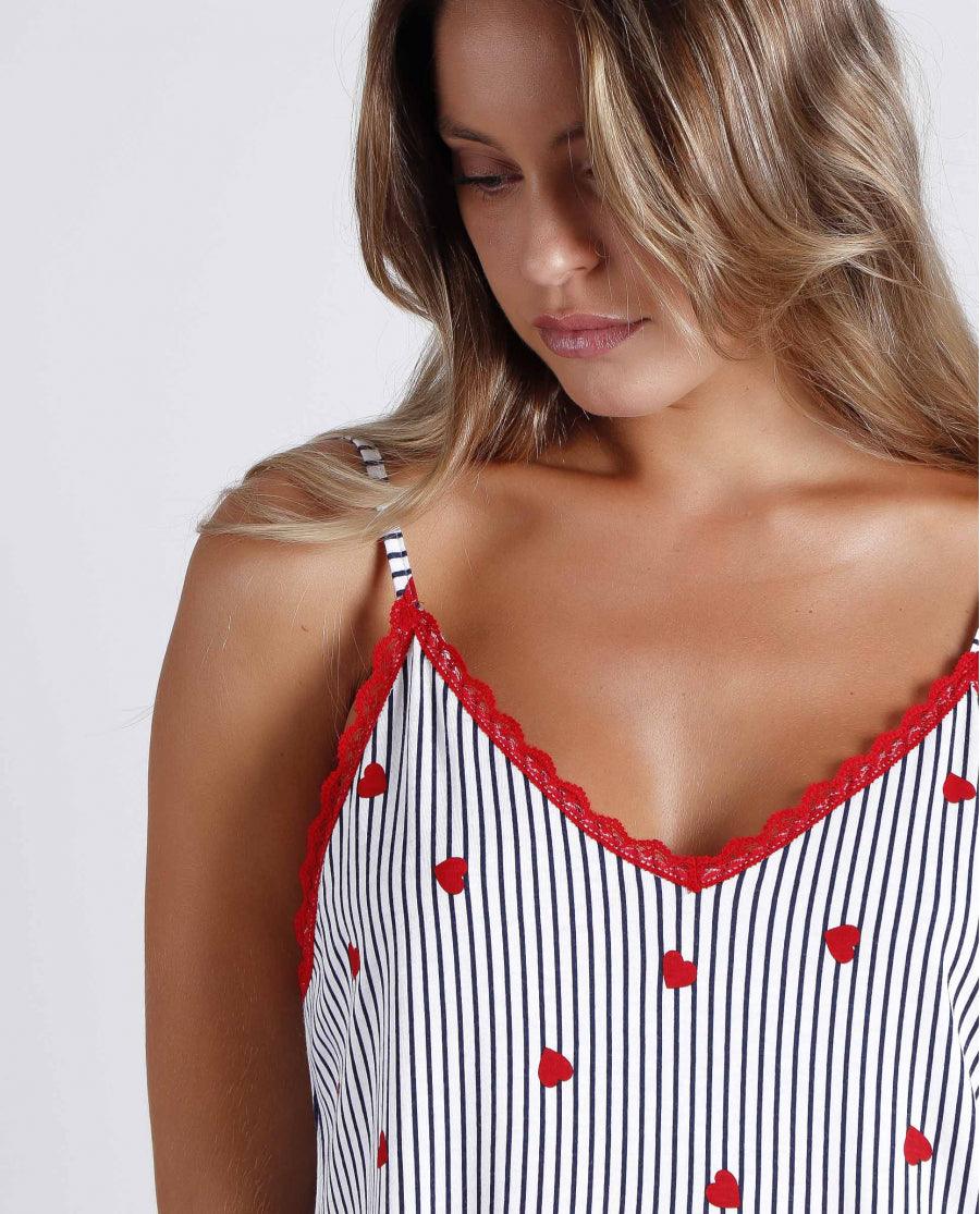 Admas Camicia da Notte a Bretelle da Donna 51519 S20 - Passarelli Biancheria