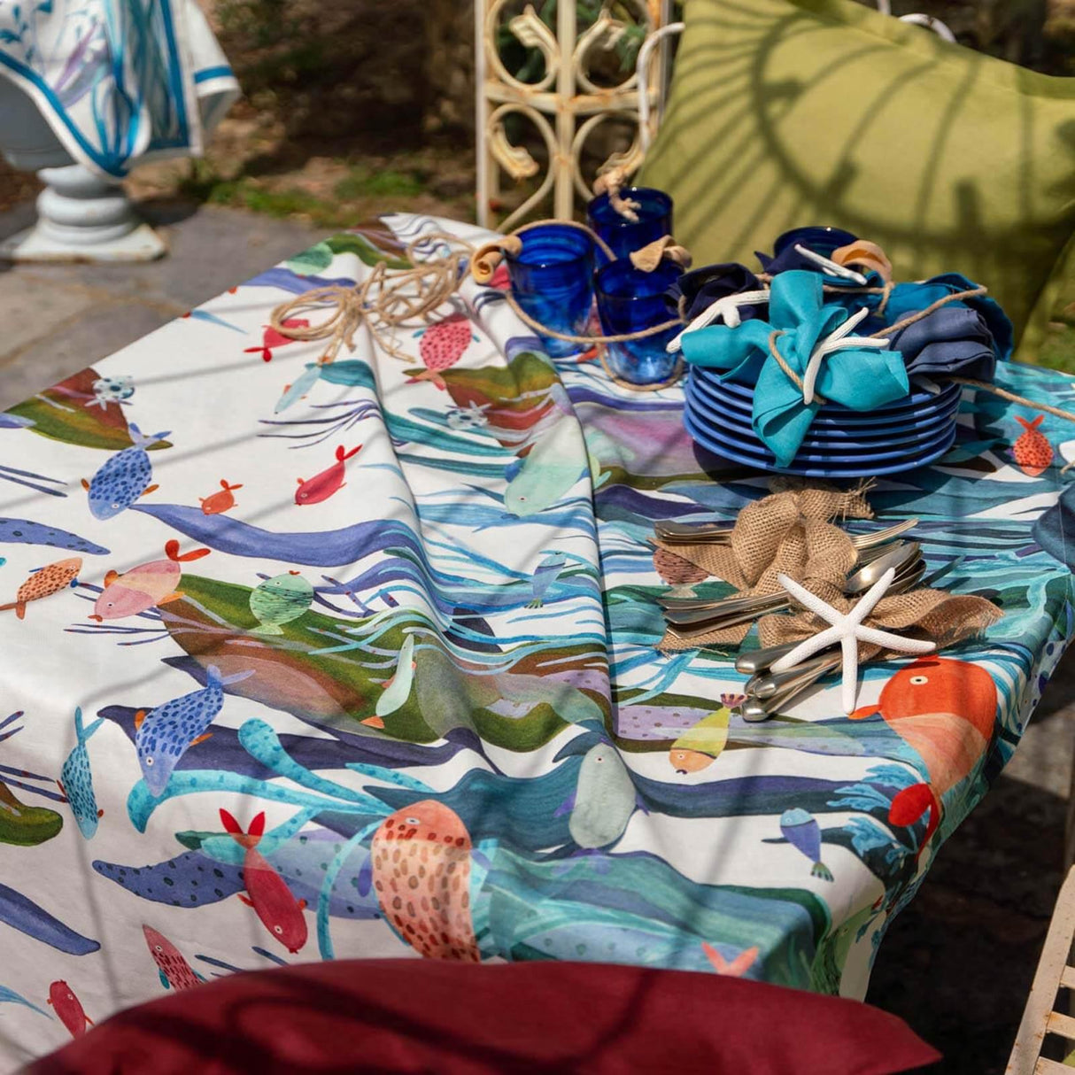 Tessitura Toscana Telerie Tovaglia da Tavola in 100% Puro Cotone Poseidon - Varie Dimensioni - Passarelli Biancheria