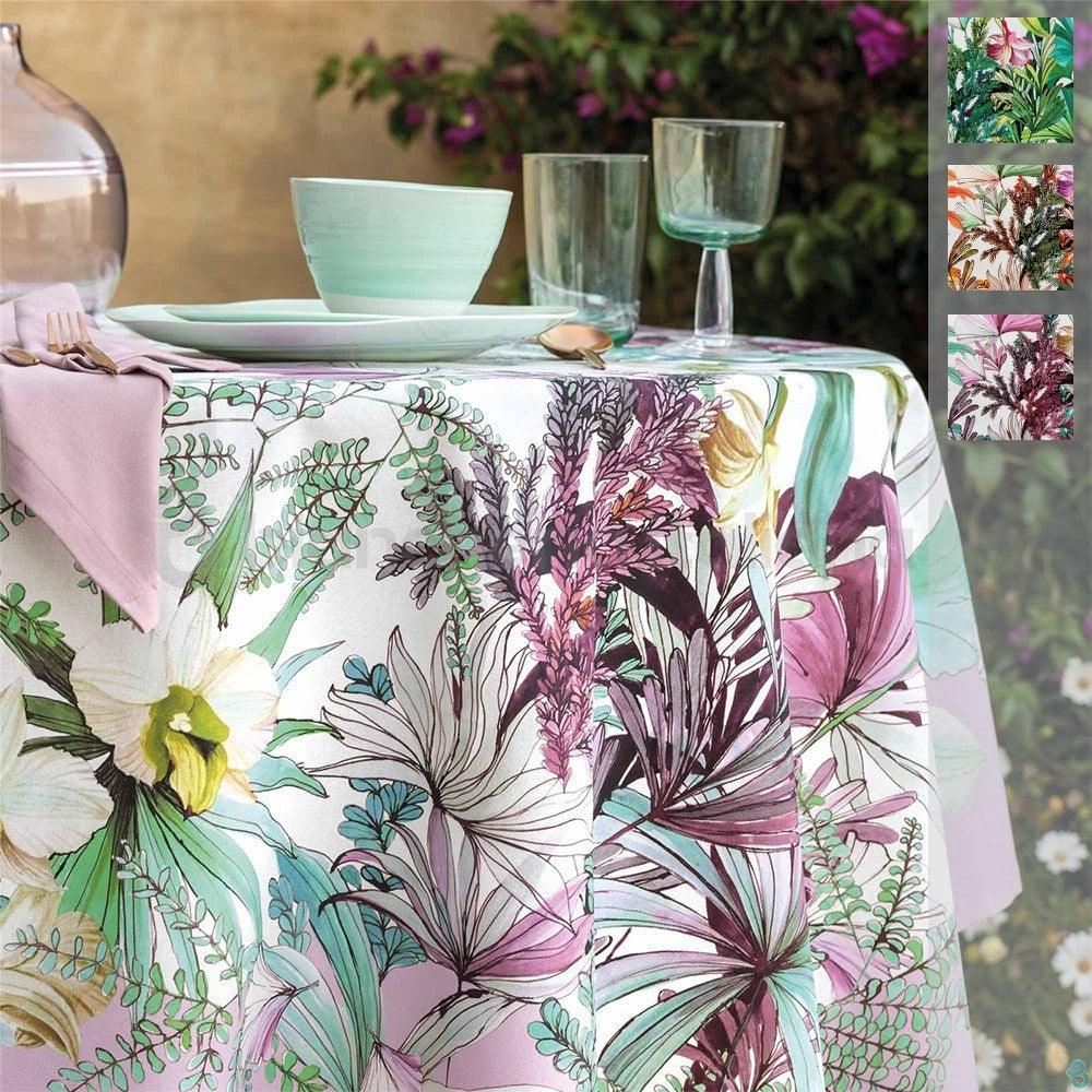 Riviera tovaglia in Cotone da 12 Posti Orchidea D34 - Passarelli Biancheria