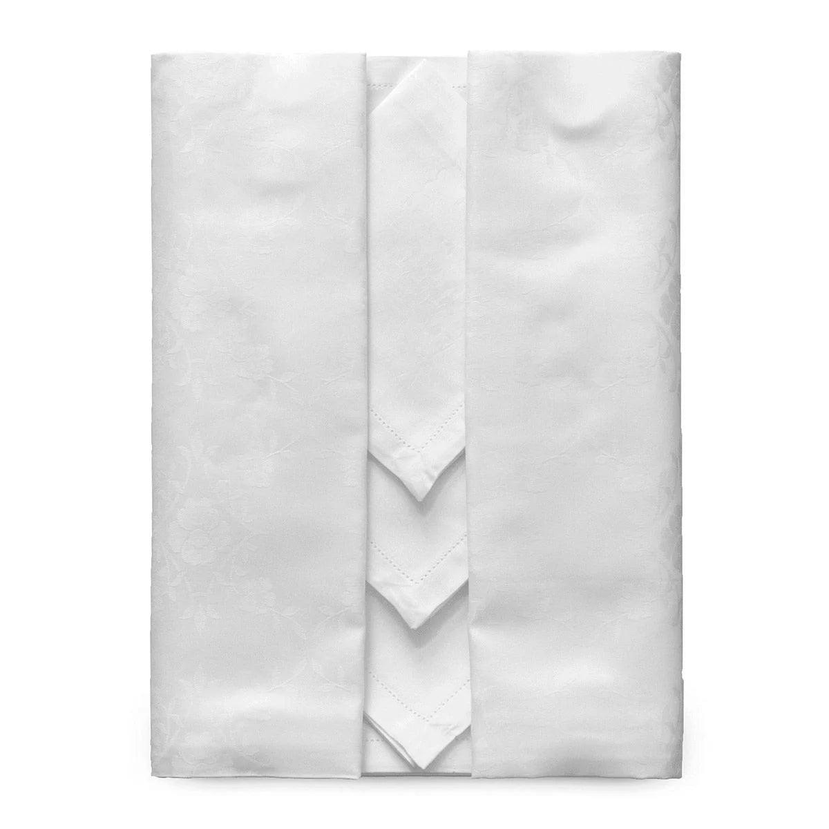 Cirrito Maria Teresa Servizio da tavola bordato Palermo damascato da 6 persone S90 - Passarelli Biancheria