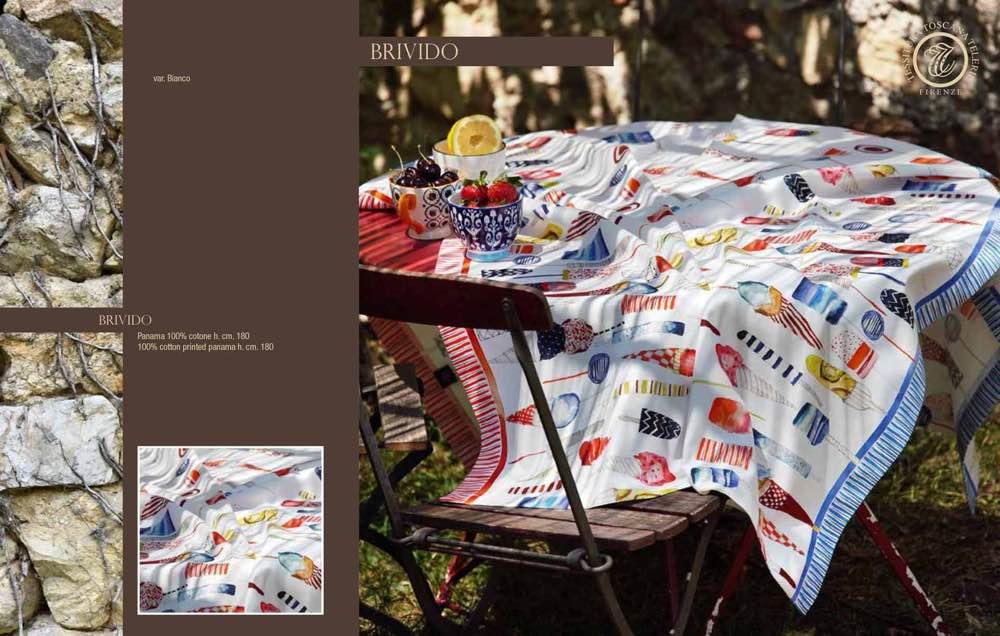 Tessitura Toscana Telerie Tovaglia da Tavola da 12 posti in 100% Puro Cotone Brivido - Passarelli Biancheria