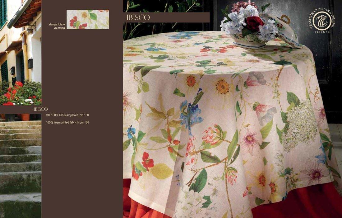 Tessitura Toscana Telerie Tovaglia da Tavola in 100% Puro lino Ibisco - Passarelli Biancheria