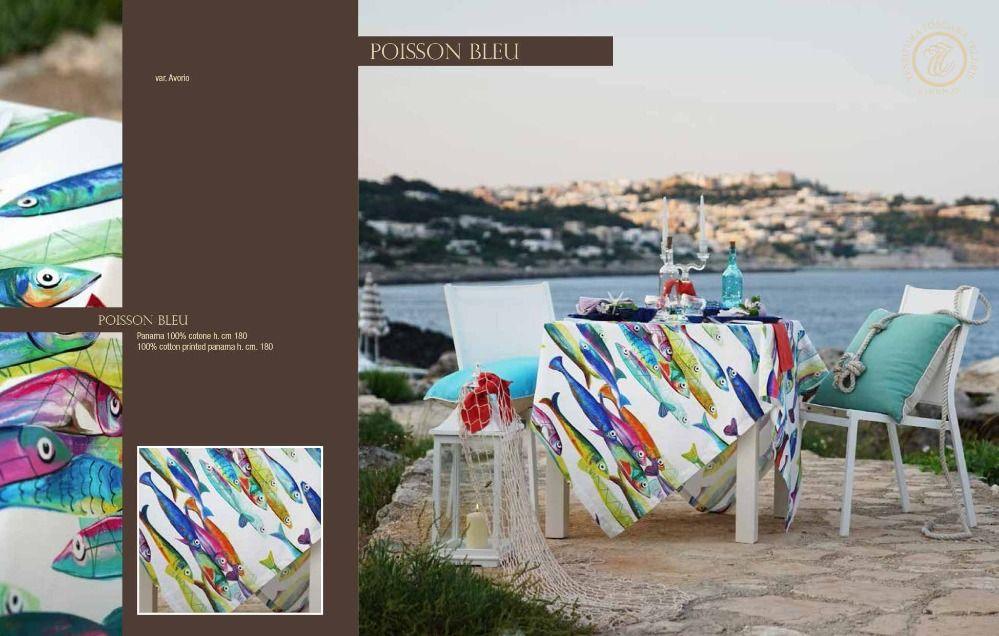 Tessitura Toscana Telerie Tovaglia da Tavola in 100% Puro Cotone Poisson - Passarelli Biancheria