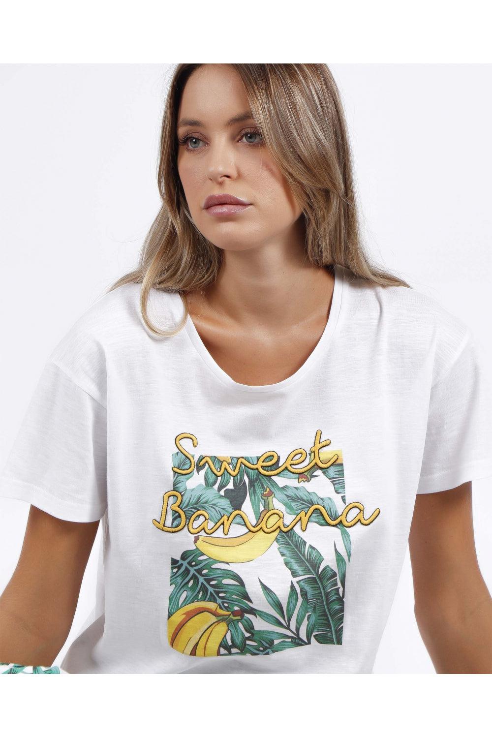 Admas Pigiama Estivo da Donna Maniche Corte e Pantalone Lungo 56124 S25 - Passarelli Biancheria