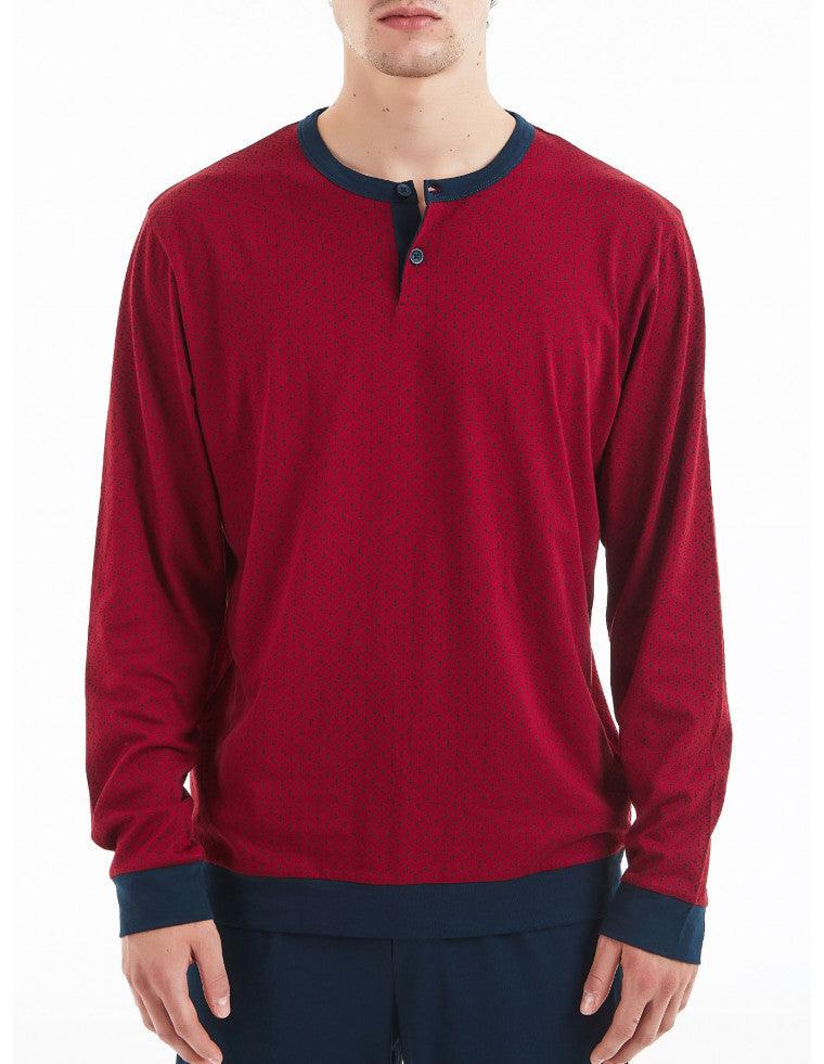 Ragno Pigiama da Uomo Cotone Leggero Maniche Lunghe U308N1 S27 - Passarelli Biancheria