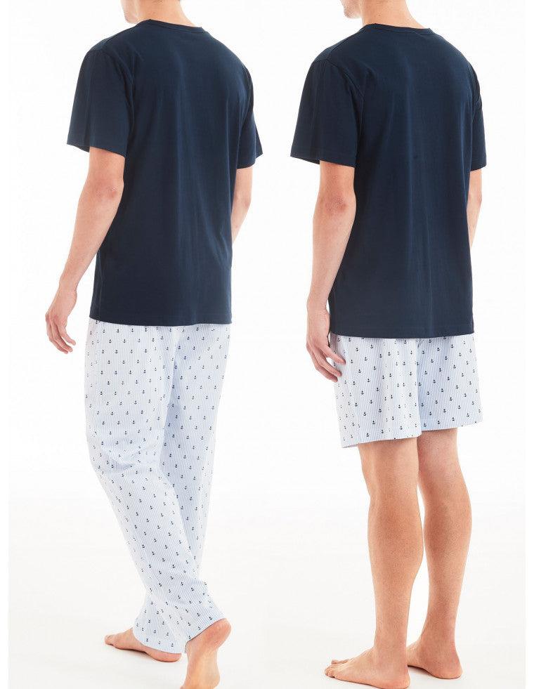 Ragno Pigiama da Uomo 3 Pezzi Maniche Corte U309NT S30 - Passarelli Biancheria