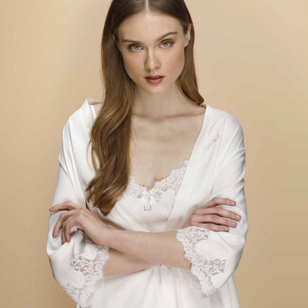 Liu Jo Coordinato Sposa Camicia e Vestaglia Modello Corto Sposa Lucente S200 - Passarelli Biancheria