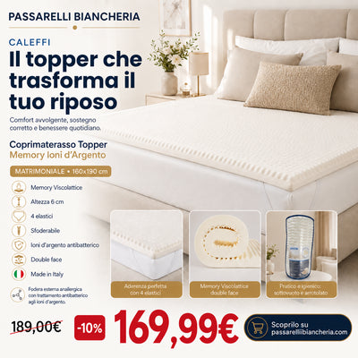 Caleffi Topper Memory Ioni d'argento - Varie Dimensioni